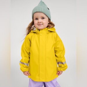 Reima Lampi Kids' US 10 EUR 140 Rubber Rain Jacket Yellow Coat Waterproof Spring
